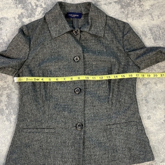 Piazza Sempione Gray Herringbone Wool Jacket Blazer Career Office Sz IT 42 US M - Picture 7 of 10